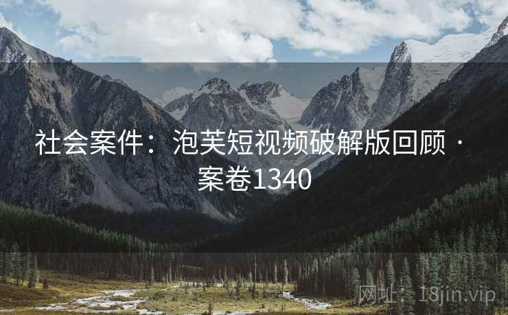 社会案件：泡芙短视频破解版回顾 · 案卷1340